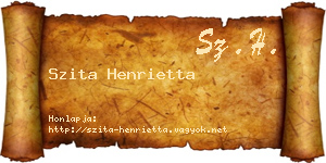 Szita Henrietta névjegykártya